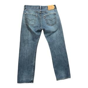 Levi's 501's Light Washed Naturally Distressed Men's Button Fly Jeans W36 L32